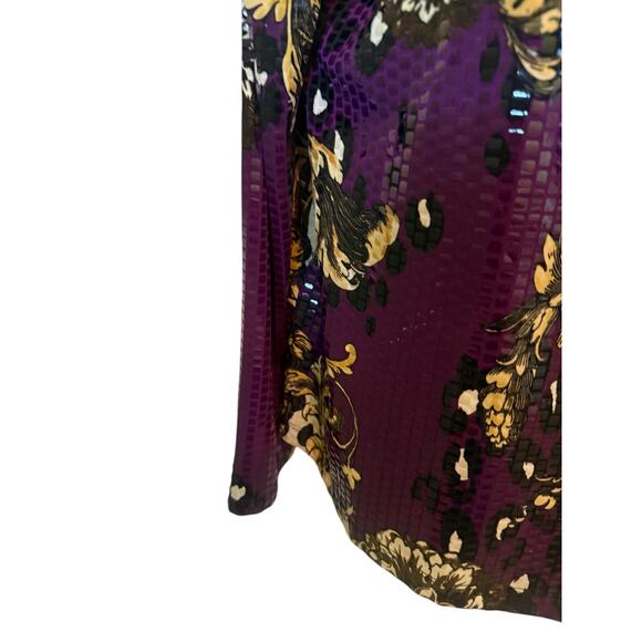 Vintage Simonton Says Designed by George Simonton Shiny Button Down Blouse M - Picture 8 of 16